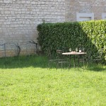 The large, secluded lawn at 10pm in Puligny Montrachet. A very private place.