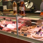 Charcuterie Gaudilliere counter showing Burgundian pork specialities