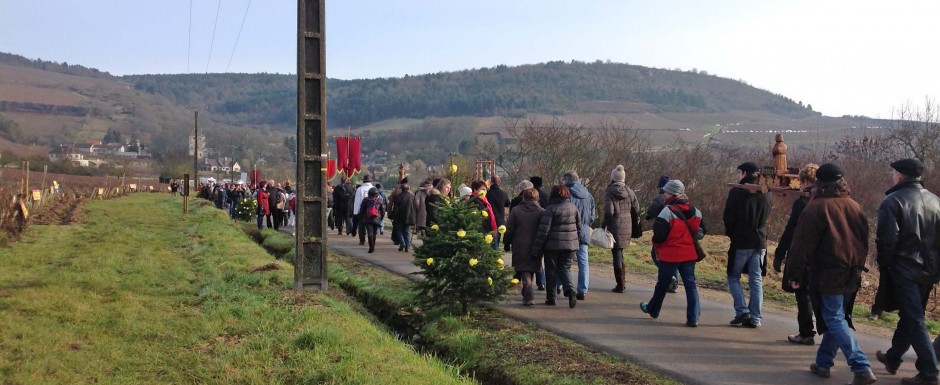 winter slider Saint Vincent celebrations near our luxury vacation rental in Puligny Montrachet, Burgundy