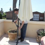 The large sun shades at 10pm, our luxury vacation rental in Puligny Montrachet, near Beaune, Burgundy