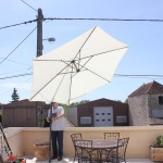 The large sun shades at 10pm, our luxury vacation rental in Puligny Montrachet, near Beaune, Burgundy