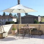 The terrace at our luxury vacation rental in Puligny Montrachet near Beaune, Burgundy