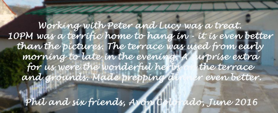 Testimonial from guests at 10pm, our luxury holiday rental home in Puligny Montrachet, Cote d'Or, Burgundy