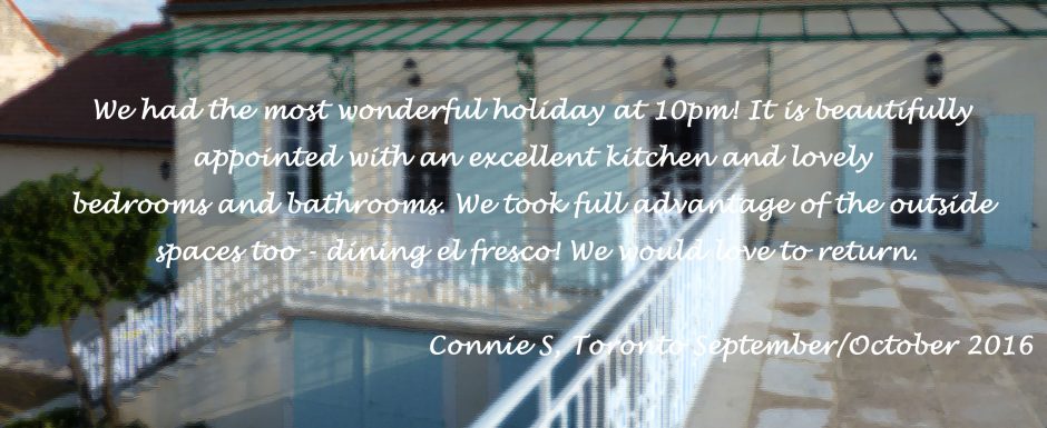 Testimonial from guests at 10pm, our luxury holiday rental home in Puligny Montrachet, Cote d'Or, Burgundy