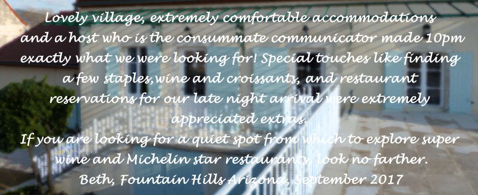 Testimonial from guests at 10pm, our luxury holiday rental home in Puligny Montrachet, Cote d'Or, Burgundy